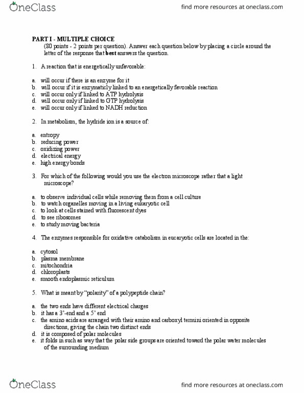 Biol Study Guide Spring Midterm Endoplasmic Reticulum Atp