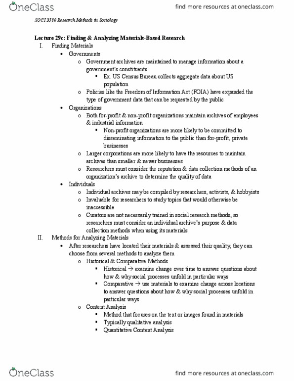 SOCI 3580 Lecture Notes - Lecture 29: United States Census Bureau, Systematic Review thumbnail