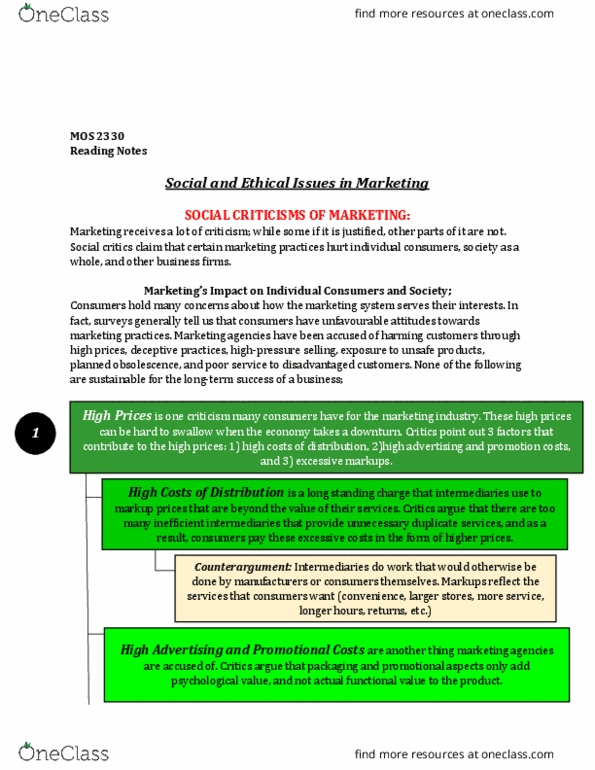 Management and Organizational Studies 2320A/B Chapter Notes - Chapter 3B: Planned Obsolescence, Counterargument, Consumerism thumbnail