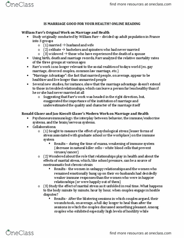 Sociology 2246A/B Chapter Notes - Chapter 3B: William Farr, Natural Killer Cell, Marriage Records thumbnail