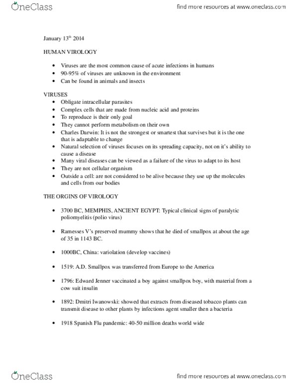 NATS 1670 Lecture Notes - Poliovirus, Herpes Simplex Virus, Poliomyelitis thumbnail