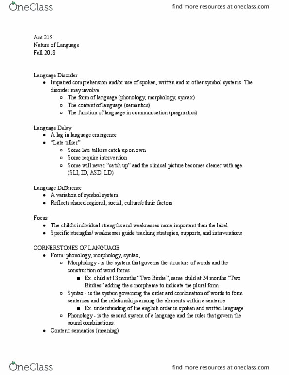 ANT215 Chapter Notes - Chapter 1: Pragmatics thumbnail