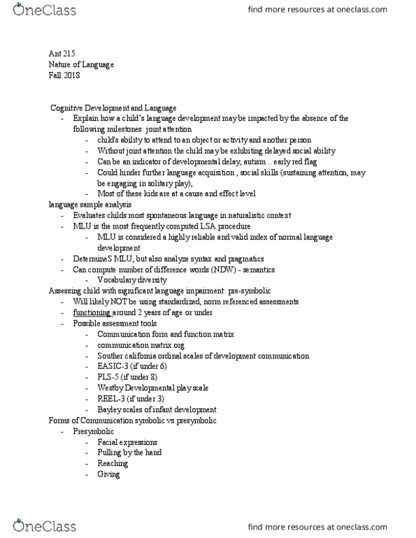 ANT215 Chapter Notes - Chapter 1: Neue Deutsche Welle, Joint Attention, Development Communication thumbnail