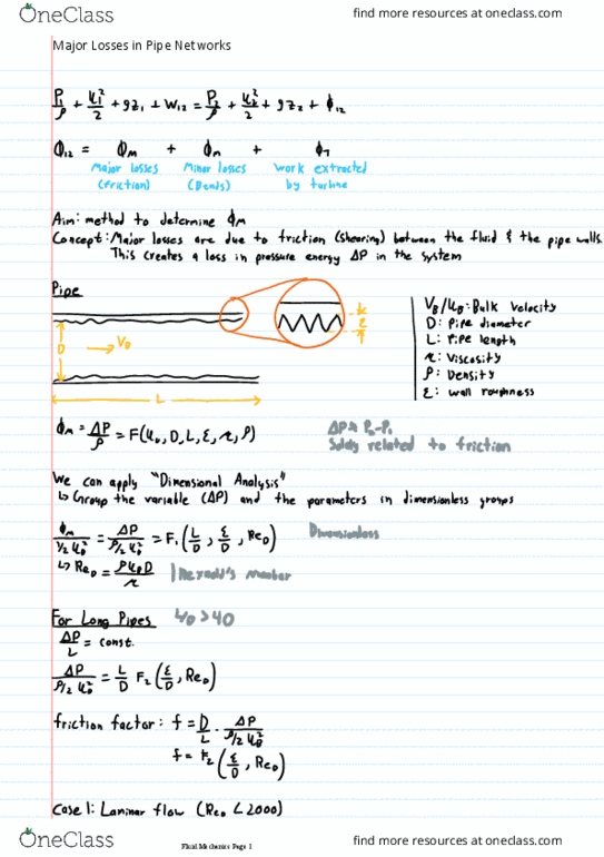 Mechanical and Materials Engineering 2273A/B Lecture Notes - Lecture 12: Pipe Networks thumbnail