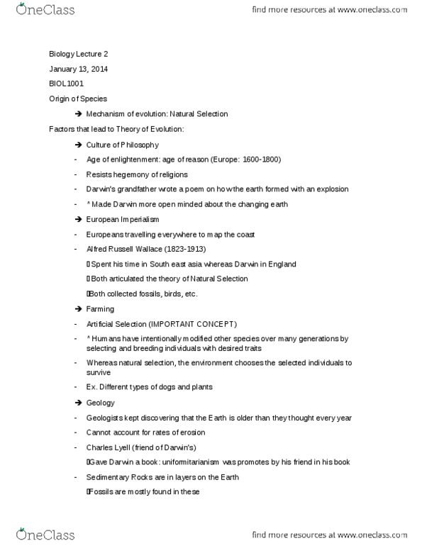 BIOL 1500 Lecture Notes - Radiocarbon Dating, Decay Product, Cyanobacteria thumbnail