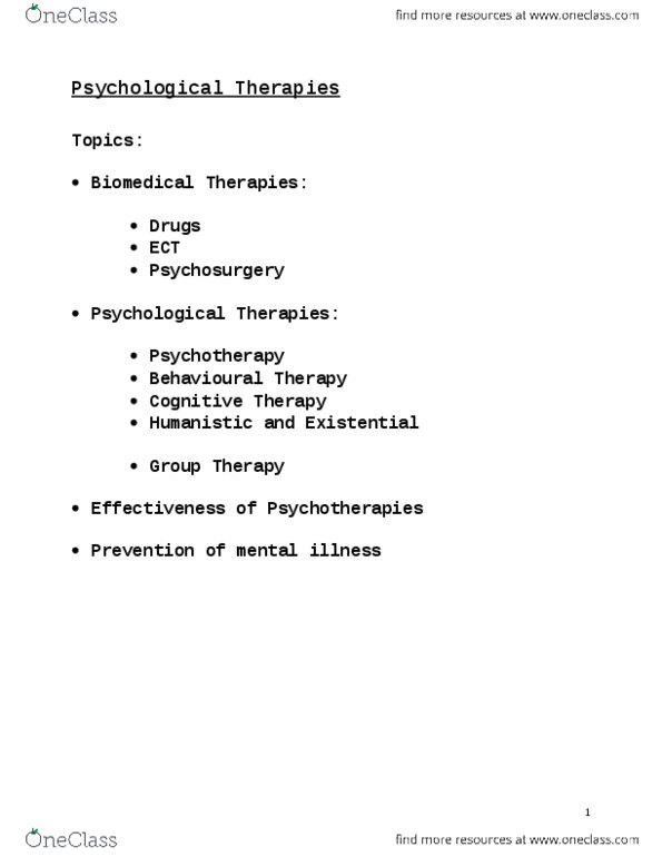 ANTH 212 Lecture Notes - Lecture 9: Family Therapy, Paraprofessional, Token Economy thumbnail