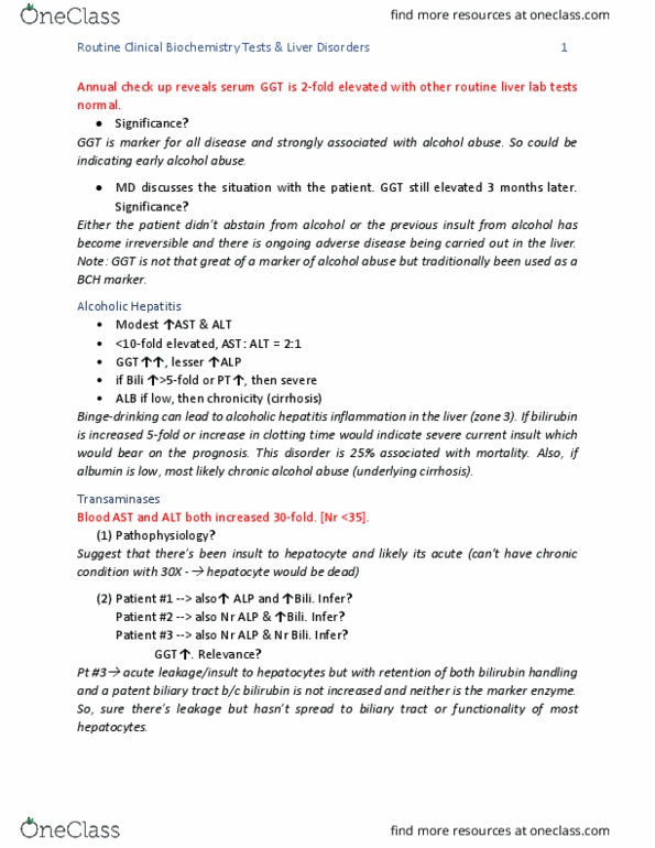 ADMS 3502 Lecture Notes - Lecture 47: Biliary Tract, Alcoholic Hepatitis, Hepatocyte thumbnail