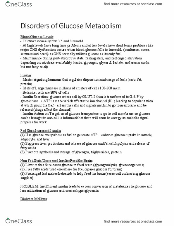 ADMS 3502 Chapter Notes - Chapter 8.2: Glucokinase, Glut2, Glycogenolysis thumbnail