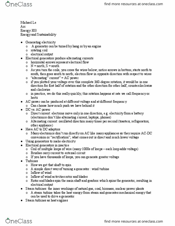 ENERGY 303 Lecture Notes - Lecture 24: Wind Turbine, Direct Current, Cogeneration thumbnail