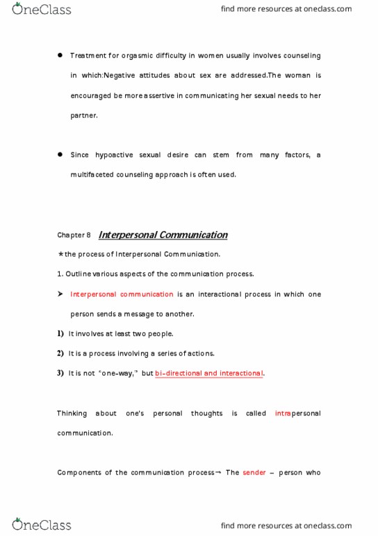 Psychology 2035A/B Lecture Notes - Lecture 12: Intrapersonal Communication, Interpersonal Communication thumbnail