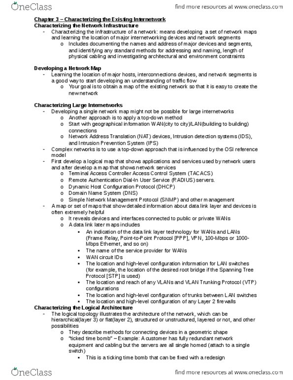 ITM 600 Chapter Notes - Chapter 3: Vlan Trunking Protocol, Data Link Layer, Spanning Tree Protocol thumbnail