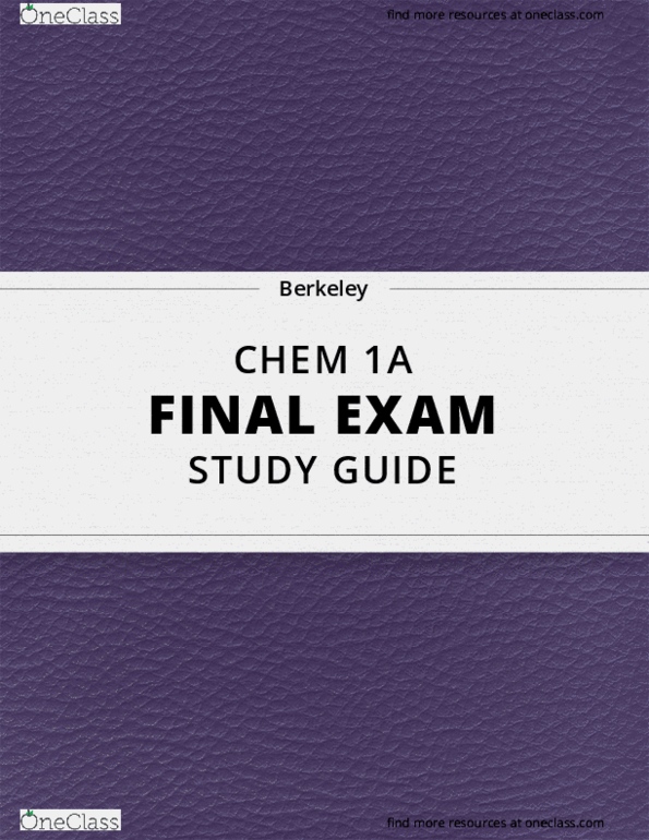 CHEM 1A Lecture 2: Fall 2016- Gordon Final Exam Study Guide thumbnail