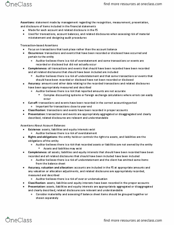 AFM351 Chapter Notes - Chapter 5.1: Financial Statement thumbnail