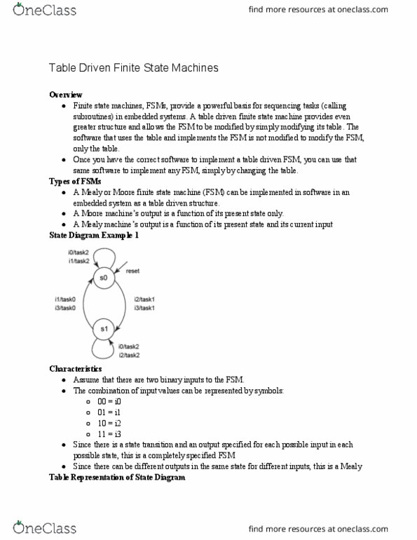 ESE 380 Lecture Notes - Lecture 16: Finite-State Machine, Embedded System, Subroutine thumbnail