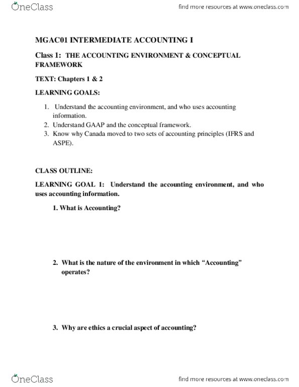 MGAC01H3 Lecture Notes - Income Statement, Canada Border Services Agency, Matching Principle thumbnail