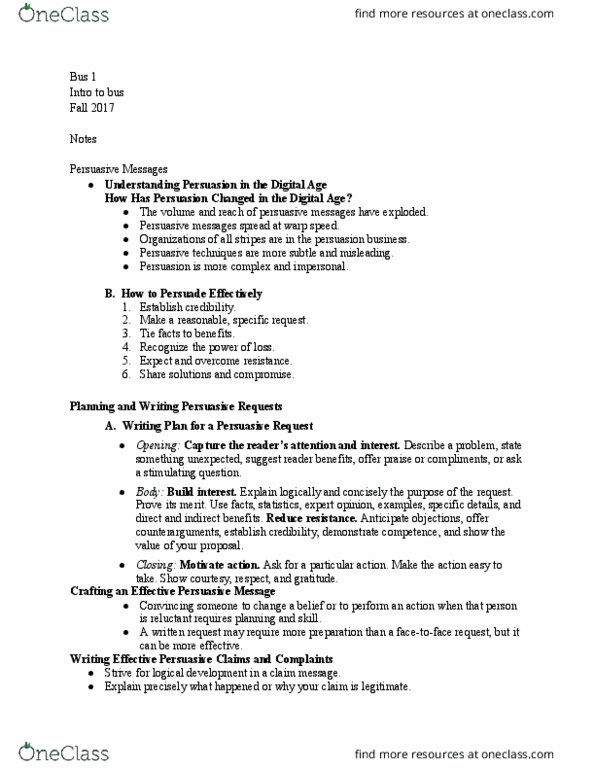 BUS 1 Chapter Notes - Chapter 8: Warp Drive, Advertising Mail, Multichannel Marketing thumbnail
