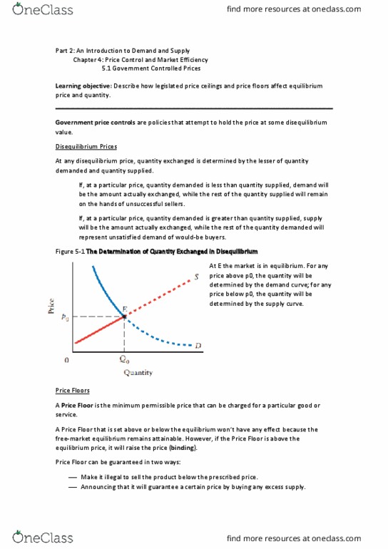 ECON 208 Lecture Notes - Price Controls, Price Floor, Price Ceiling thumbnail