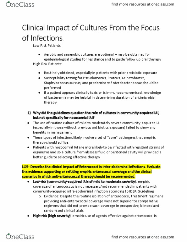 NATS 1540 Chapter Notes - Chapter 5.1: Intraabdominal Infection, Acinetobacter, Empiric Therapy thumbnail