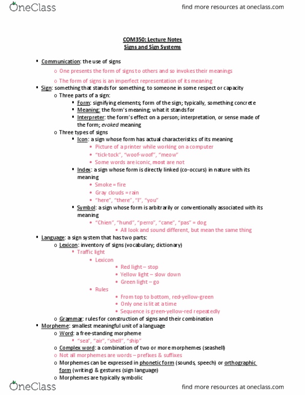 COM 350 Lecture Notes - Lecture 1: Traffic Light, Seashell thumbnail