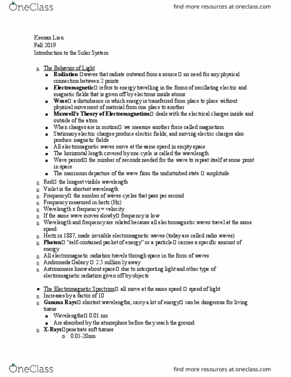 AST-1A Lecture Notes - Lecture 8: Frequency, Electric Field, Radiography thumbnail