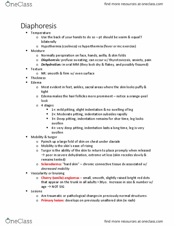 SOCI 3630 Lecture Notes - Lecture 50: Hyperthyroidism, Xeroderma, Turgor Pressure thumbnail