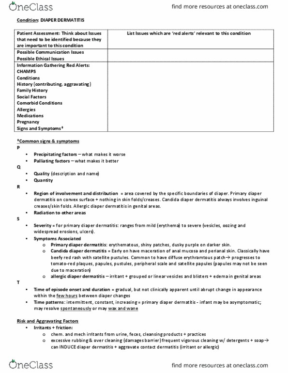 SOCI 3630 Lecture Notes - Lecture 59: Contact Dermatitis, Diapering, Mecha thumbnail