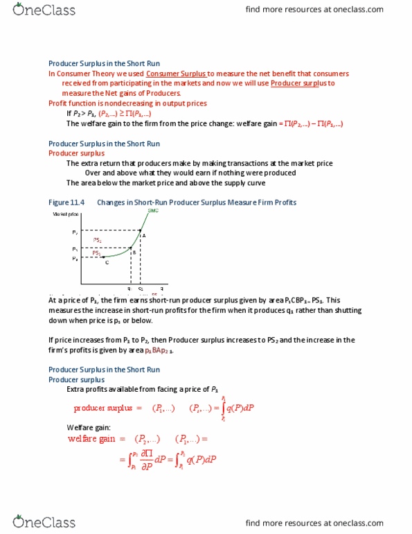 ECO 405 Lecture Notes - Lecture 11: Economic Surplus, Production Function, Fixed Cost thumbnail