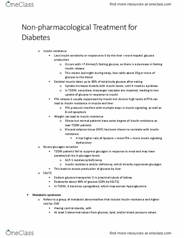 HIST 3791 Chapter Notes - Chapter 5.6: Insulin Resistance, Sglt2, Transporter 2 thumbnail