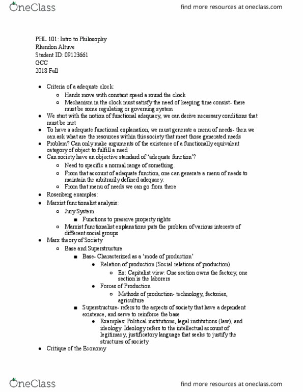 PHL * K101 Lecture Notes - Lecture 23: Productive Forces, Post Hoc Ergo Propter Hoc thumbnail