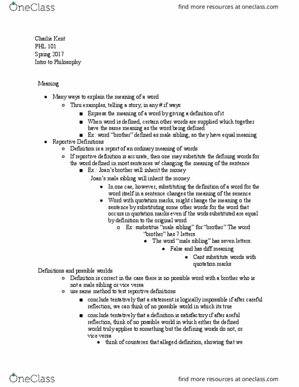 PHL 101 Lecture Notes - Lecture 5: Canadian English thumbnail