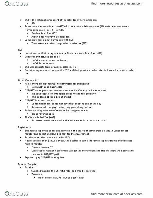 AFM363 Lecture Notes - Lecture 12: Qst, Consumption Tax, Intangible Property thumbnail