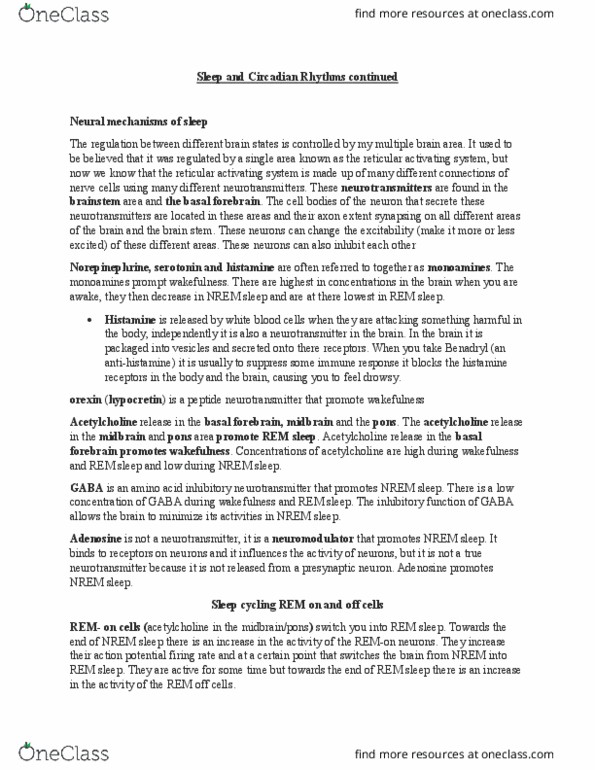 01:146:295 Lecture Notes - Lecture 22: Reticular Formation, Basal Forebrain, Non-Rapid Eye Movement Sleep thumbnail