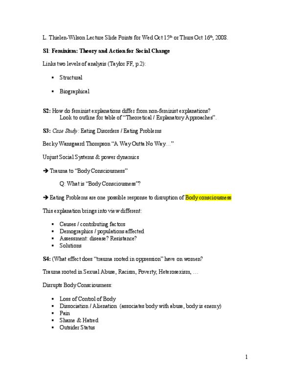 Women's Studies 1020E Lecture Notes - Heterosexism, Libido, Sexual Repression thumbnail