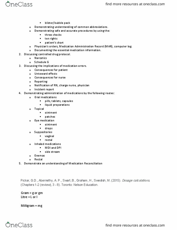 NURS405A Lecture Notes - Lecture 8: Nursing Management, Suppository, Medical Household thumbnail
