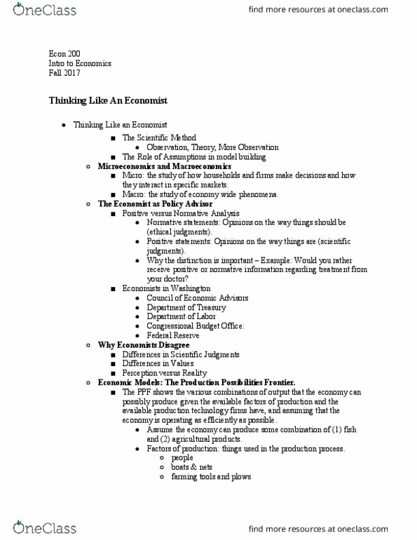ECON-200 Chapter Notes - Chapter 2: Congressional Budget Office, Opportunity Cost, Capital Good thumbnail