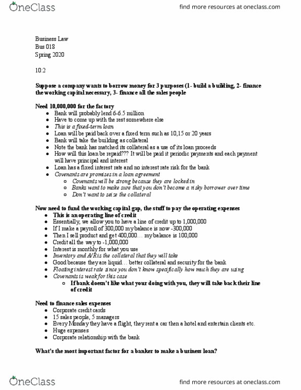 BUS 018 Lecture Notes - Lecture 20: Floating Interest Rate, Interest Rate Risk, Income Statement thumbnail