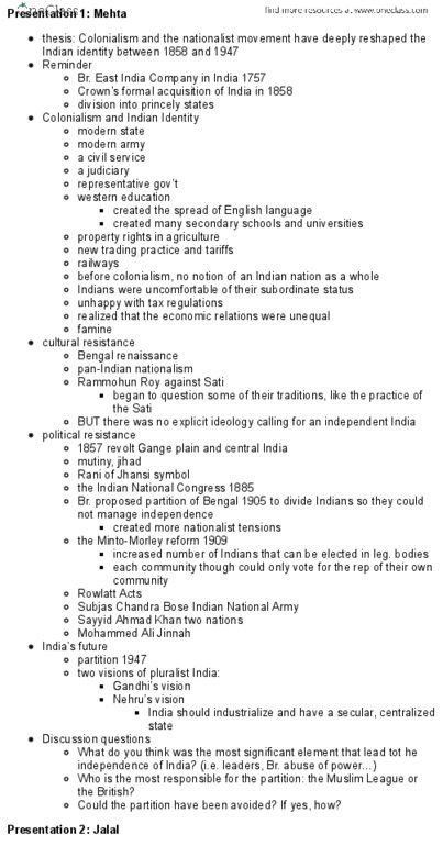 POLI 322 Lecture Notes - Indian Rebellion Of 1857, Ram Mohan Roy, Syed Ahmad Khan thumbnail