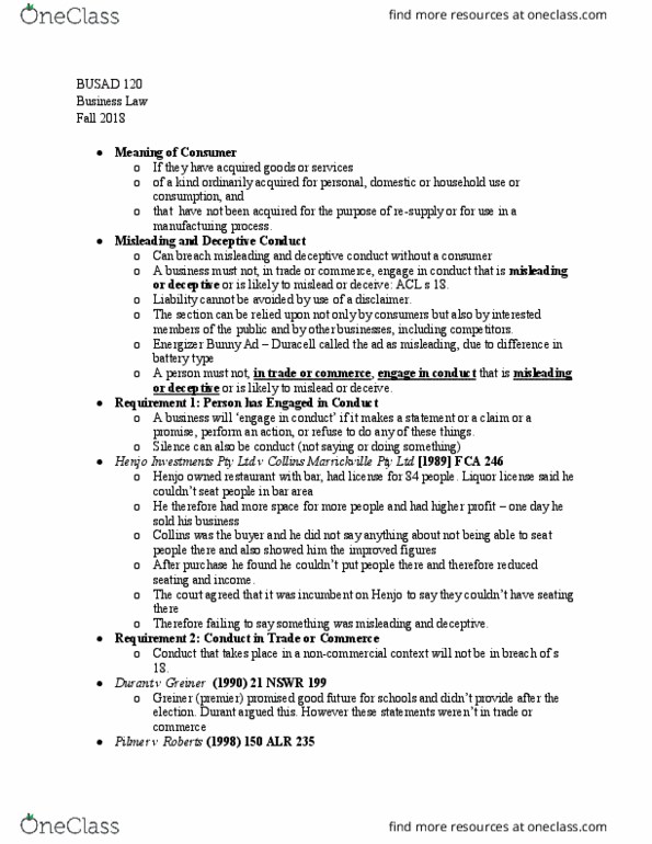BUSAD 120 Lecture Notes - Lecture 19: Energizer Bunny, Liquor License, Duracell thumbnail