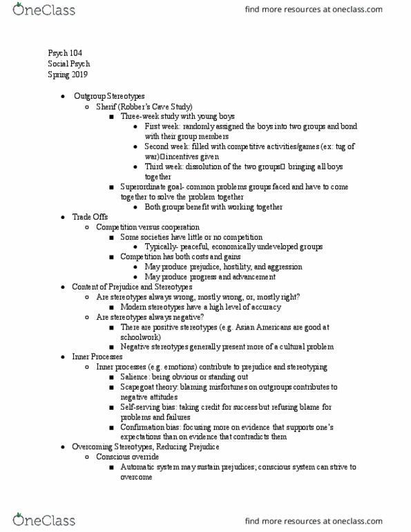 PSYCH 104 Lecture Notes - Lecture 20: Confirmation Bias, Bsc Young Boys, Asian Americans thumbnail