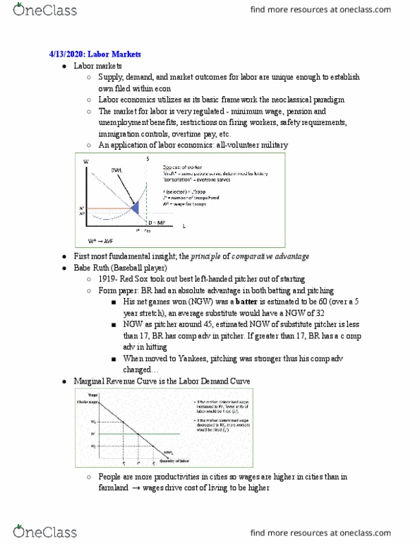 ECON 142 Lecture Notes - Lecture 2: Marginal Revenue Productivity Theory Of Wages, Marginal Revenue, Absolute Advantage thumbnail