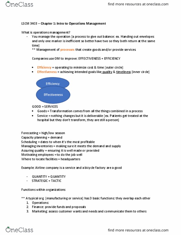 MGMT 3230 Lecture Notes - Capacity Planning, Full-Time Equivalent, European Cooperation In Science And Technology thumbnail