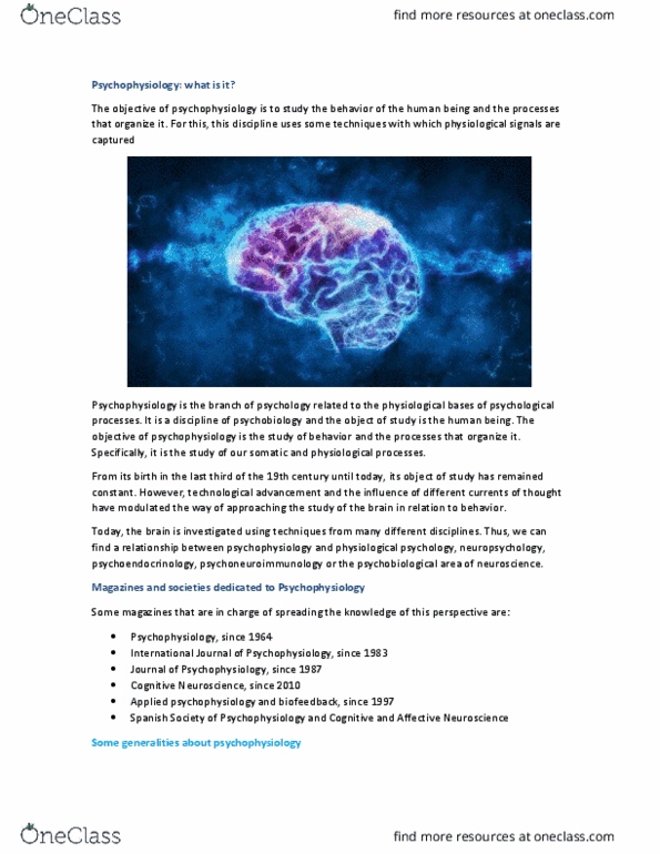 PSYC 218 Chapter Notes - Chapter 14: Psychoneuroimmunology, Biofeedback, Photoplethysmogram thumbnail