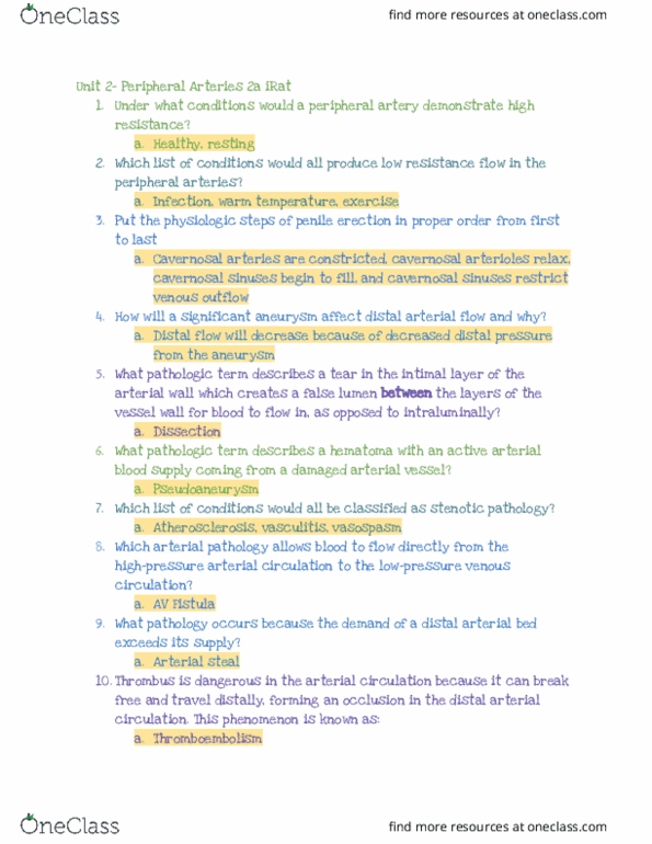 RIU 436 Lecture Notes - Lecture 15: Erection, Pseudoaneurysm, Stenosis thumbnail