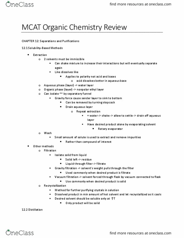 Chemistry 2213A/B Chapter Notes - Chapter 12: Gas Chromatography, Adsorption, Elution thumbnail