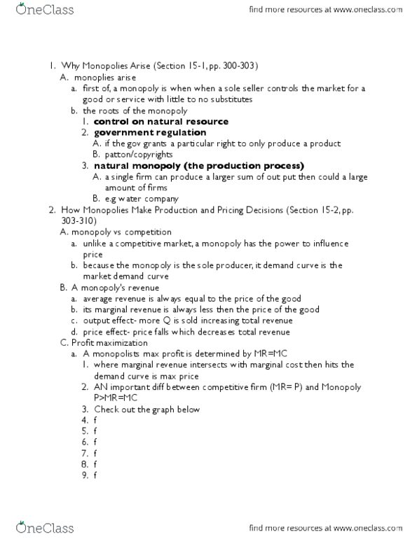 ECON 20A Chapter Notes -Marginal Revenue, Natural Monopoly, Demand Curve thumbnail