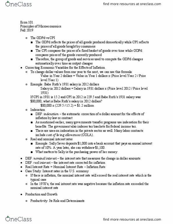ECON 102 Lecture Notes - Lecture 5: Nominal Interest Rate, Real Interest Rate, Utility Ratemaking thumbnail