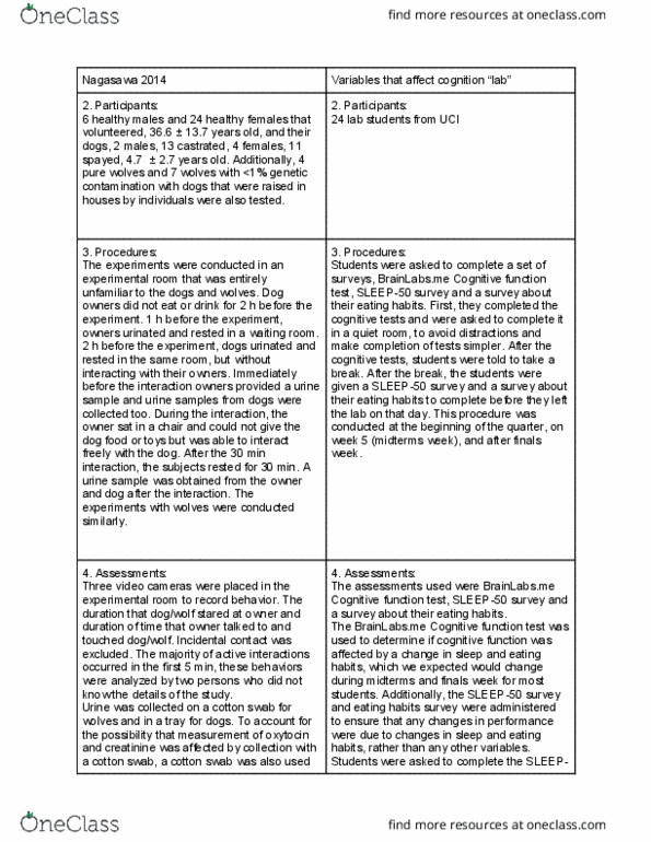 BIO SCI 100 Lecture Notes - Cotton Swab, Quartile, Creatinine thumbnail