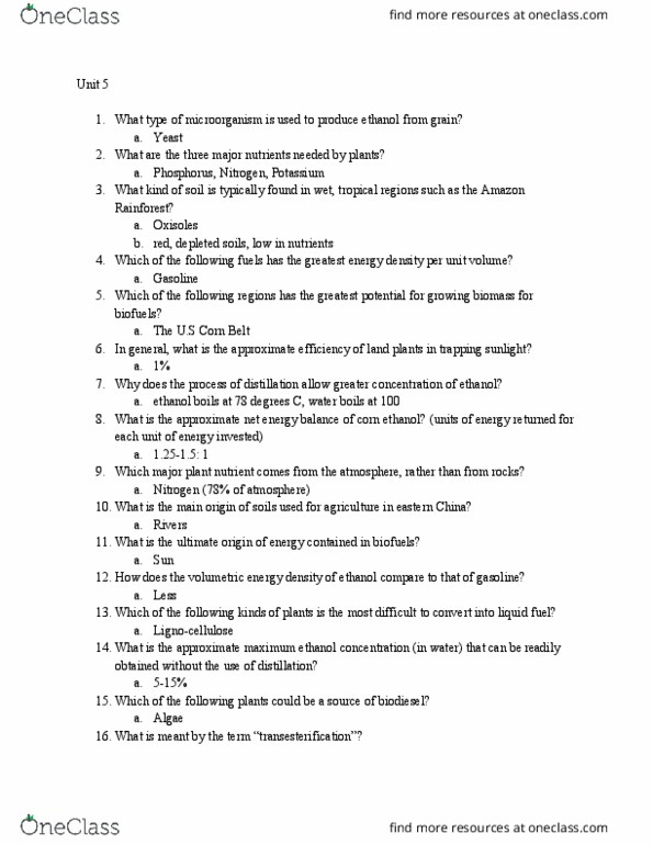 GEOSCI 411 Lecture Notes - Lecture 5: Loess, Transesterification, Diesel Fuel thumbnail