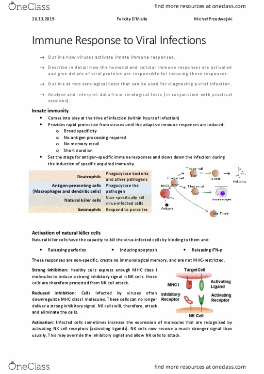 DANCEST 805 Lecture Notes - Lecture 30: Nod2, Protein Kinase R, Caspase thumbnail