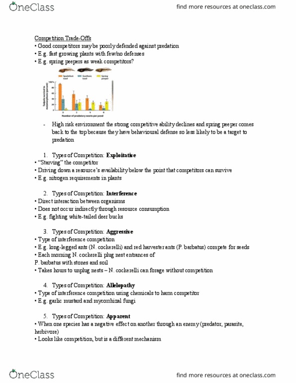 BIO205H5 Lecture Notes - Lecture 14: Allelopathy, Spring Peeper, Transect thumbnail